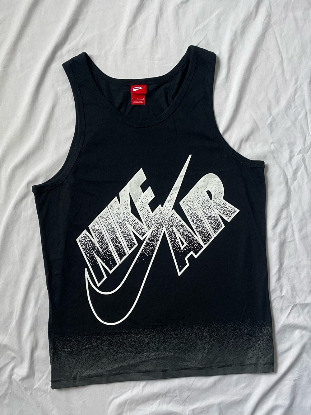 Nike Air Men’s Black Graphic Logo Round Neck Sleeveless Cotton Tank Top